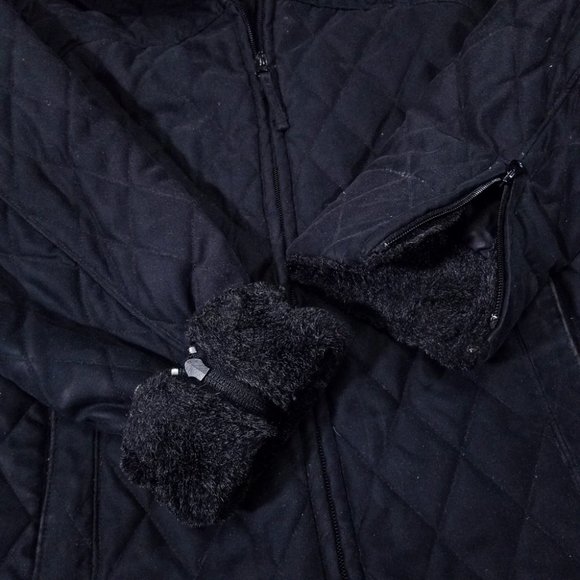 Columbia Diamond-Patterned Soft & Warm Black Coat - Picture 5 of 10